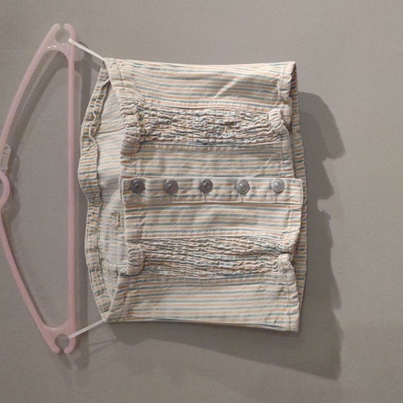 Zara women's‎ small pink blue strip denim corset top - Picture 1 of 6